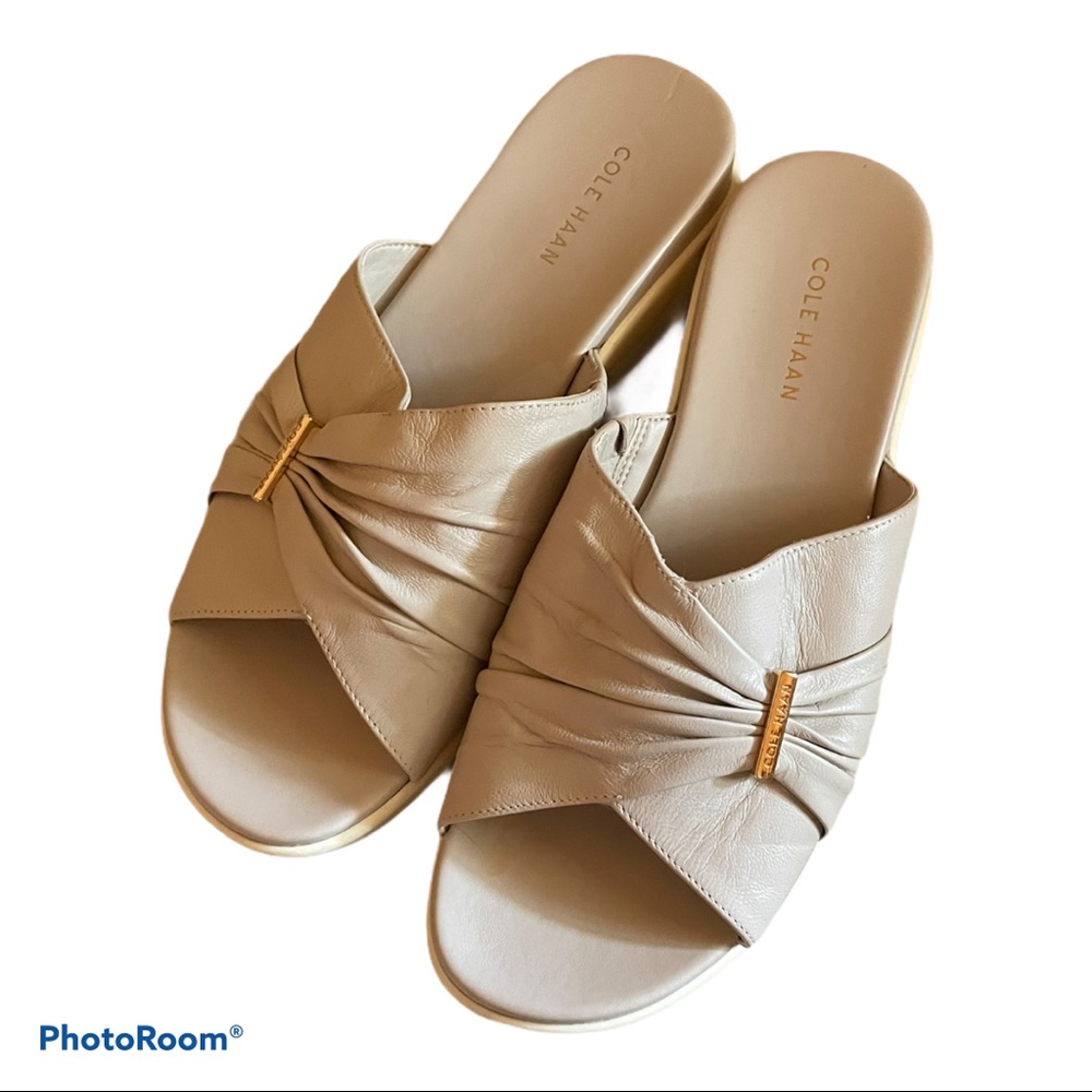 Cole Haan White Sandal Slides